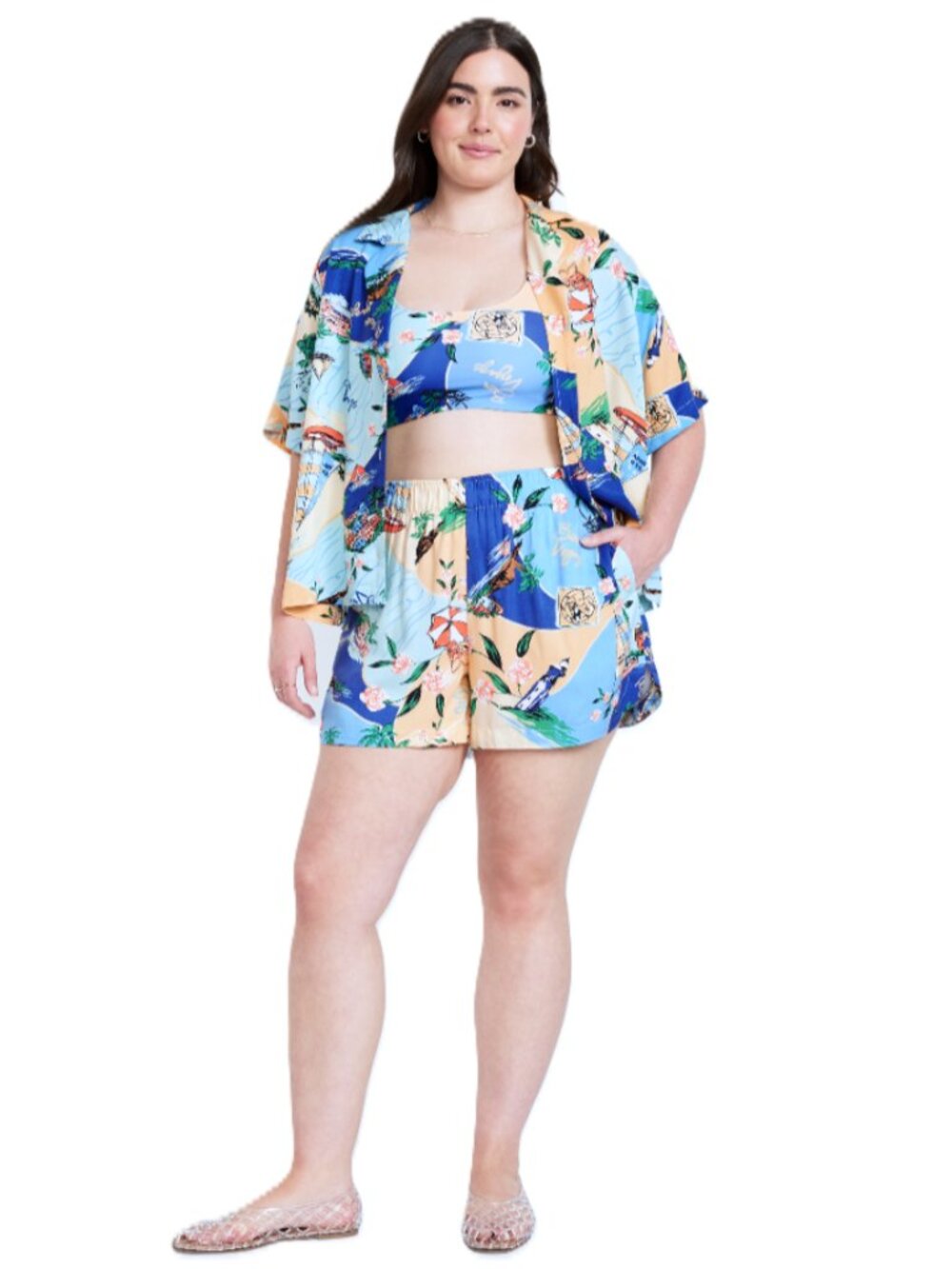 OLD NAVY High-Waisted Crinkle Gauze Shorts. Plus Size 2X